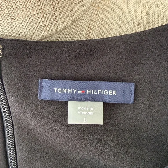 Tommy Hilfiger Black and Red Striped Midi Dress - Picture 3 of 8